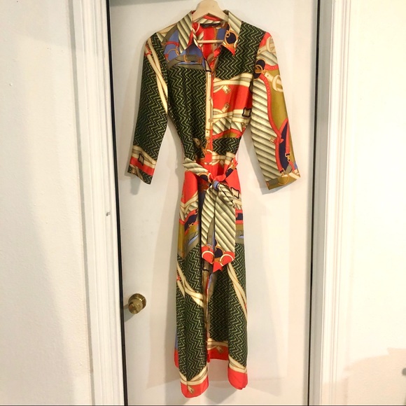 ✨ ZARA “Silk Scarf” Print Midi Dress ✨ - Picture 6 of 8